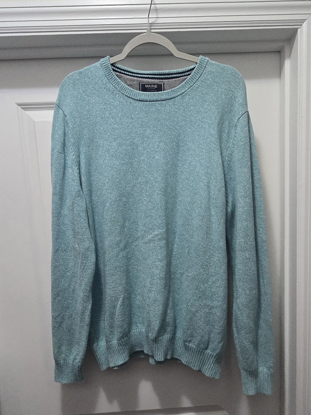 Maine New England Classics Mint Green Knit Sweater Size XL